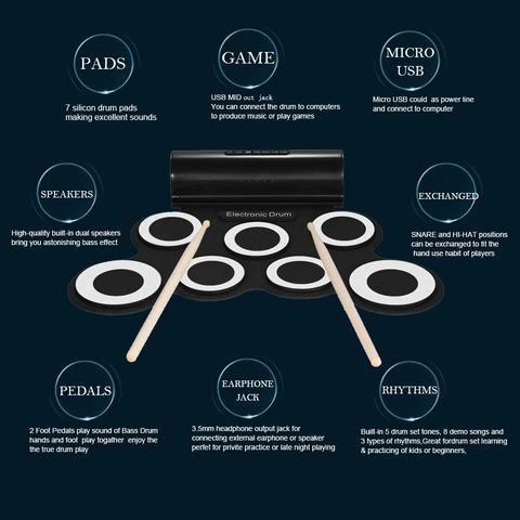 Foldable Electronic Drum Set