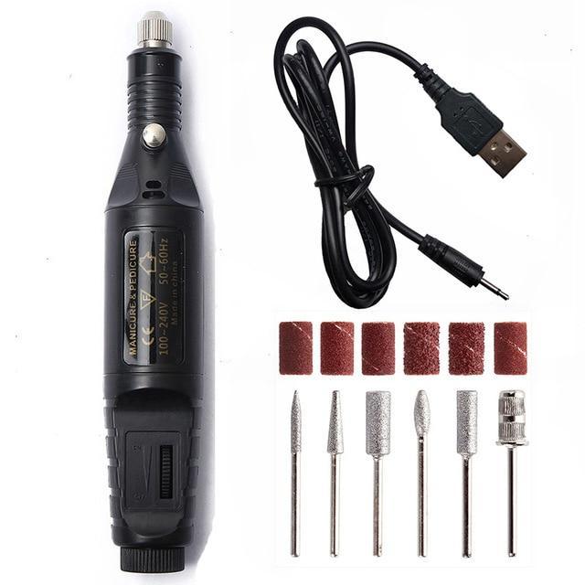 Nail Art Electric Nails Repair Drill Machine beachysalt Black