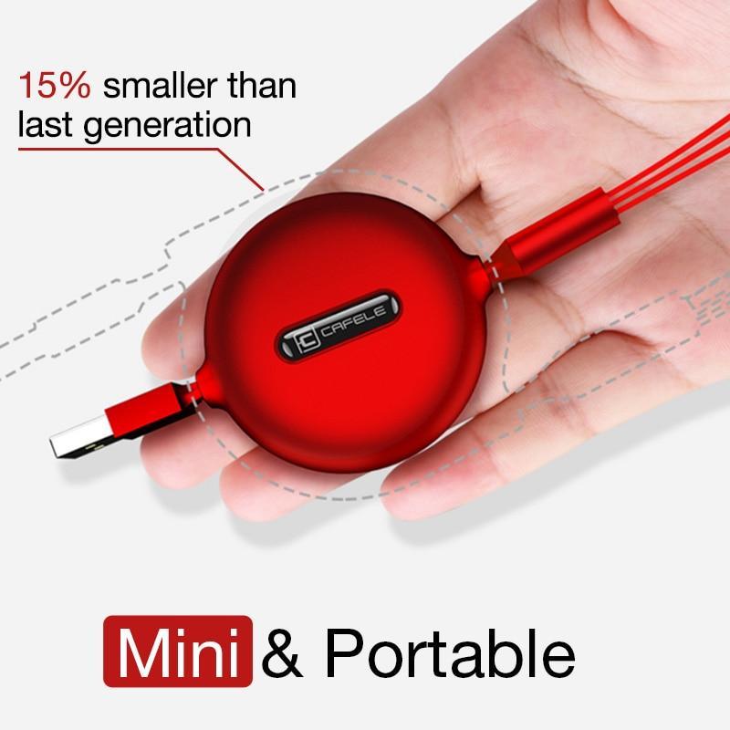 Fast Charging 3 In 1 Cable - Type C, USB, Lightning cable for Iphone beachysalt 