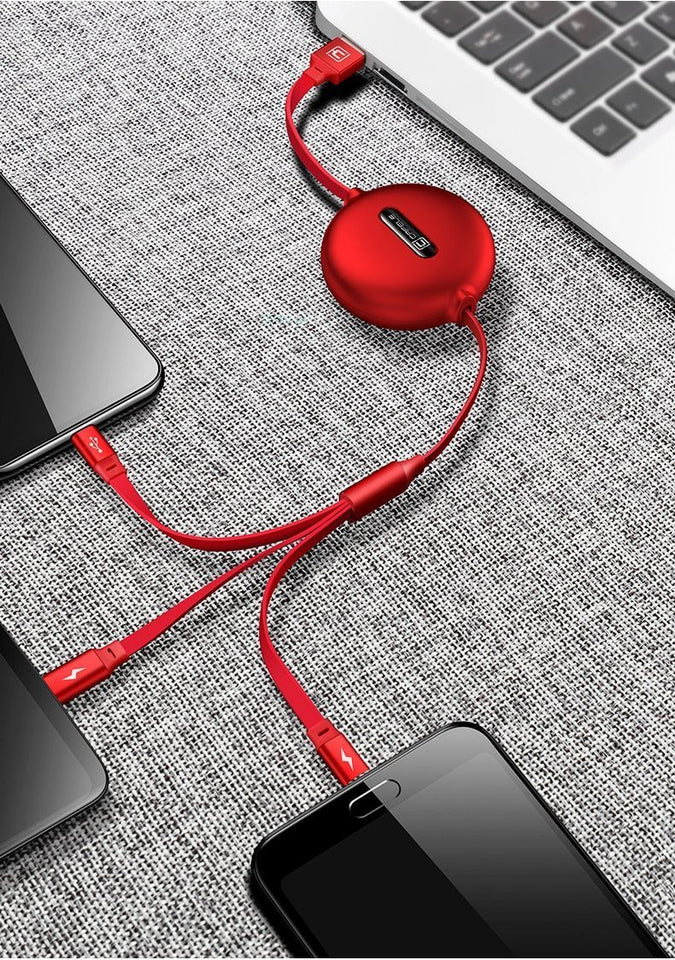 Fast Charging 3 In 1 Cable - Type C, USB, Lightning cable for Iphone beachysalt 