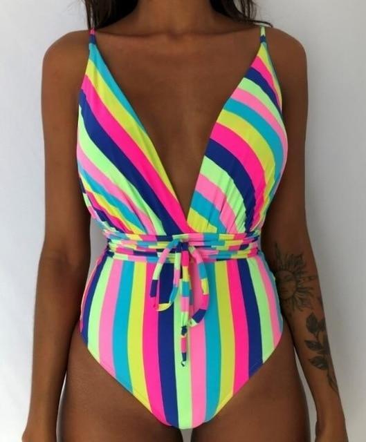 Floral Print Multiway Swimsuit beachysalt COLORED LINES S 