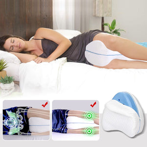 "I'm pleased with my cushion, eases back, knee & hip pain!" ~ Kathleen D., Orthopedic leg pillow customer beachysalt 